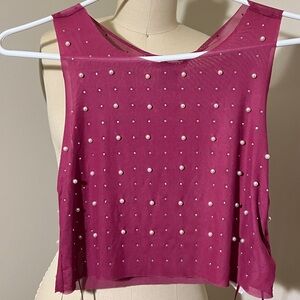 Mesh pearl top (new with tags)
